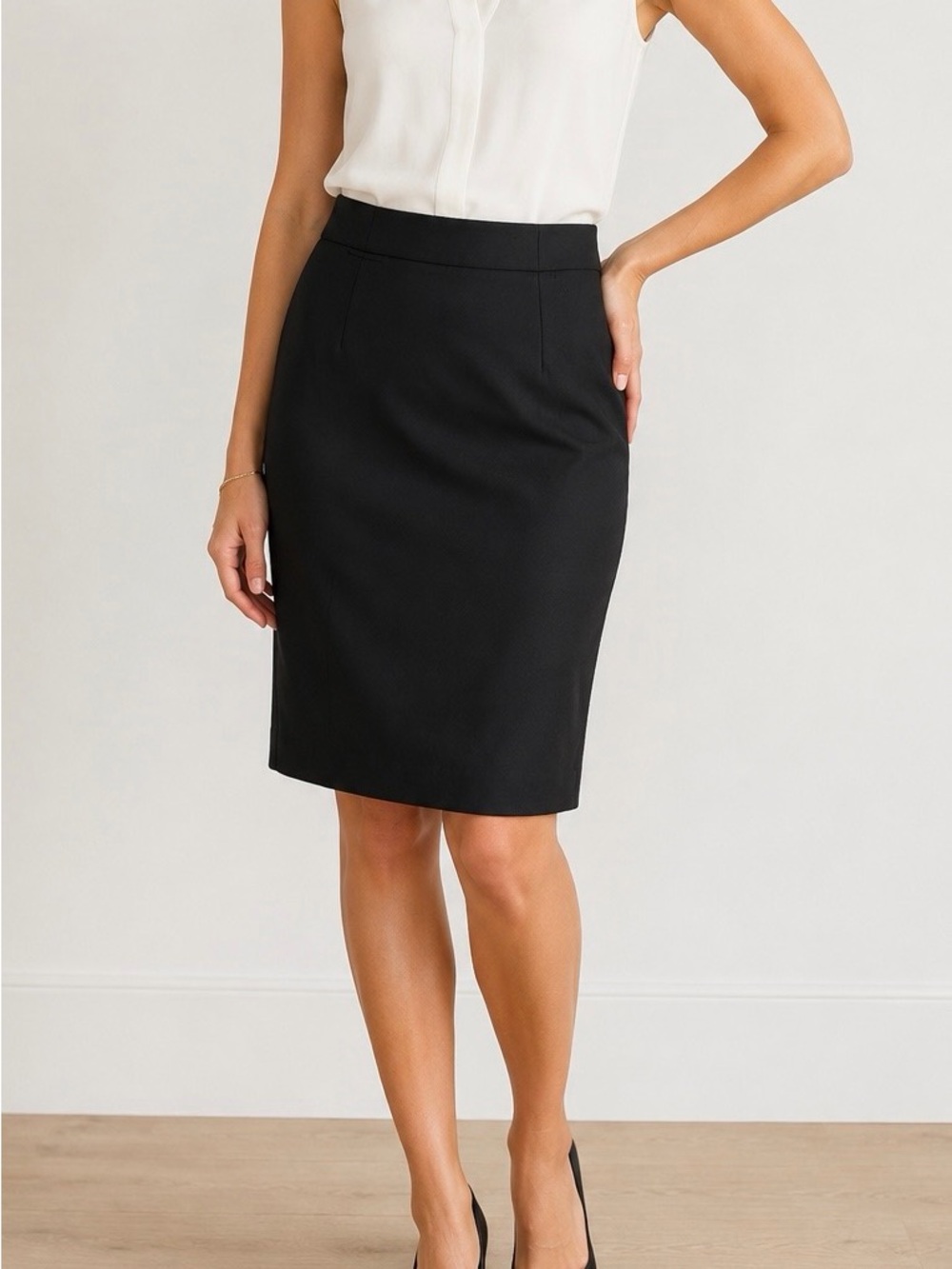 J.Crew Black Wool Pencil Skirt | Size 4